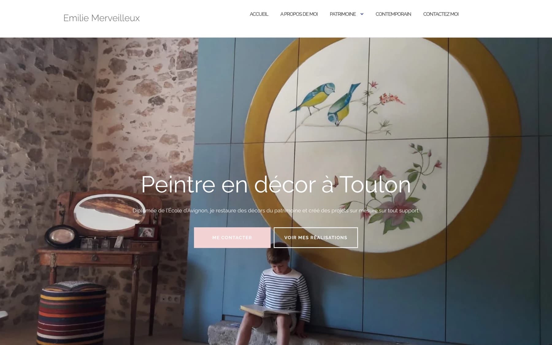 Page d’accueil du site Émilie Merveilleux