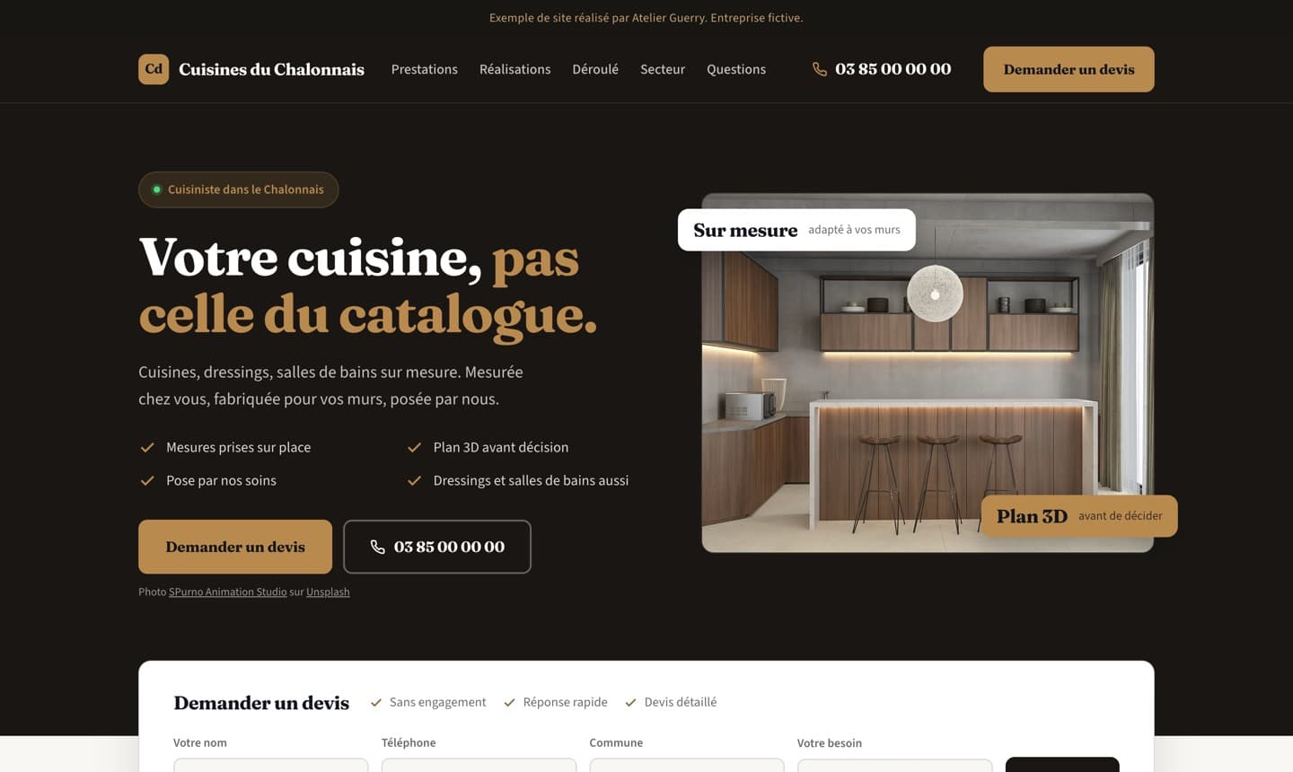 Aperçu d’un site de cuisiniste