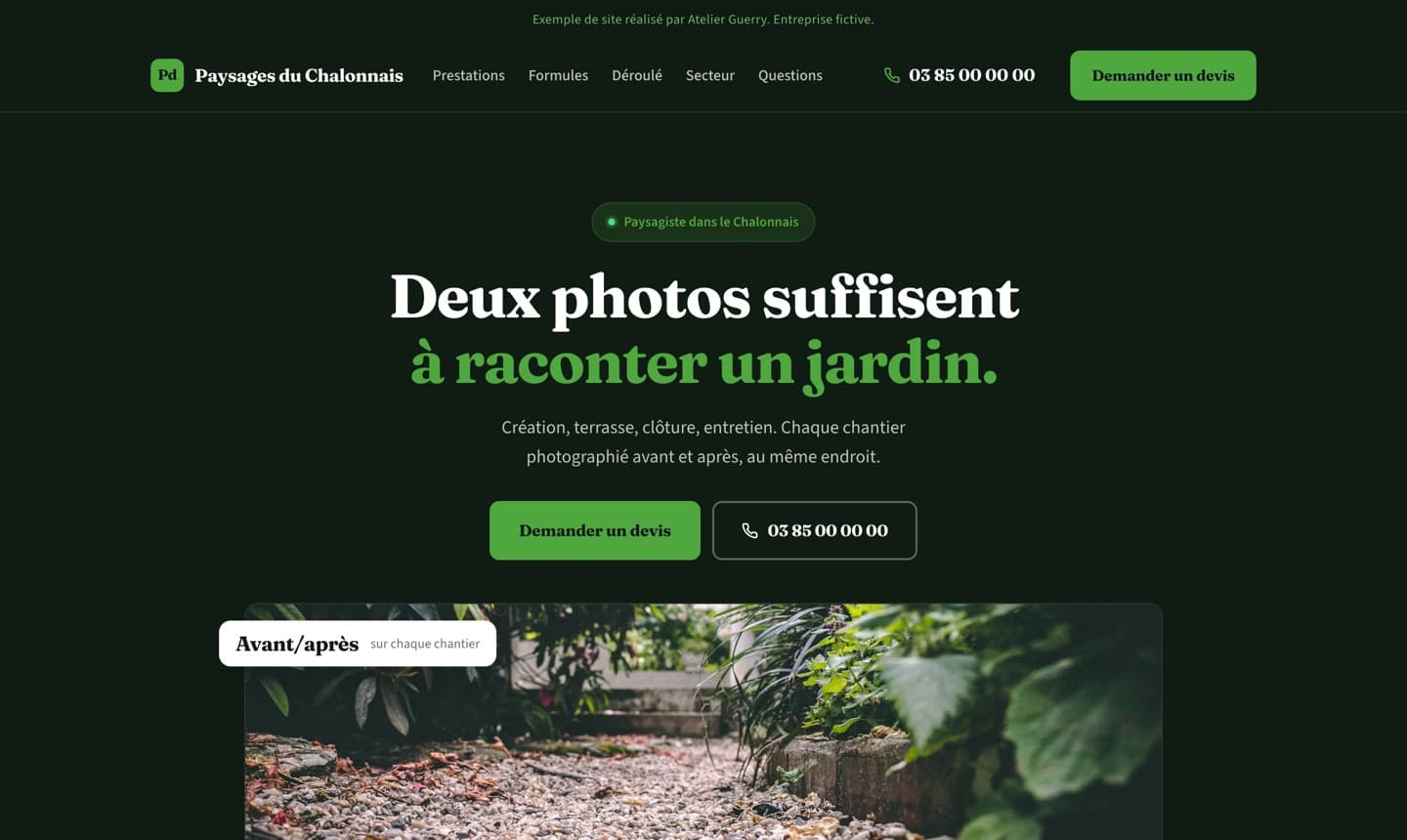 Aperçu d’un site de paysagiste